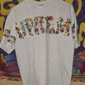 Supreme Gray Tee with Colorful Graphic